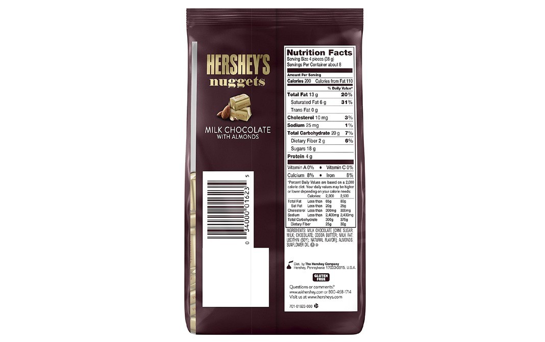 Hershey's Nuggets Milk Chocolate with Almonds   Pack  299 grams